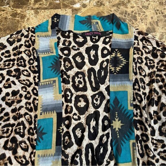 Crazy Train Cardigan Size Small Sheer Animal Print Southwestern​ - Picture 10 of 13